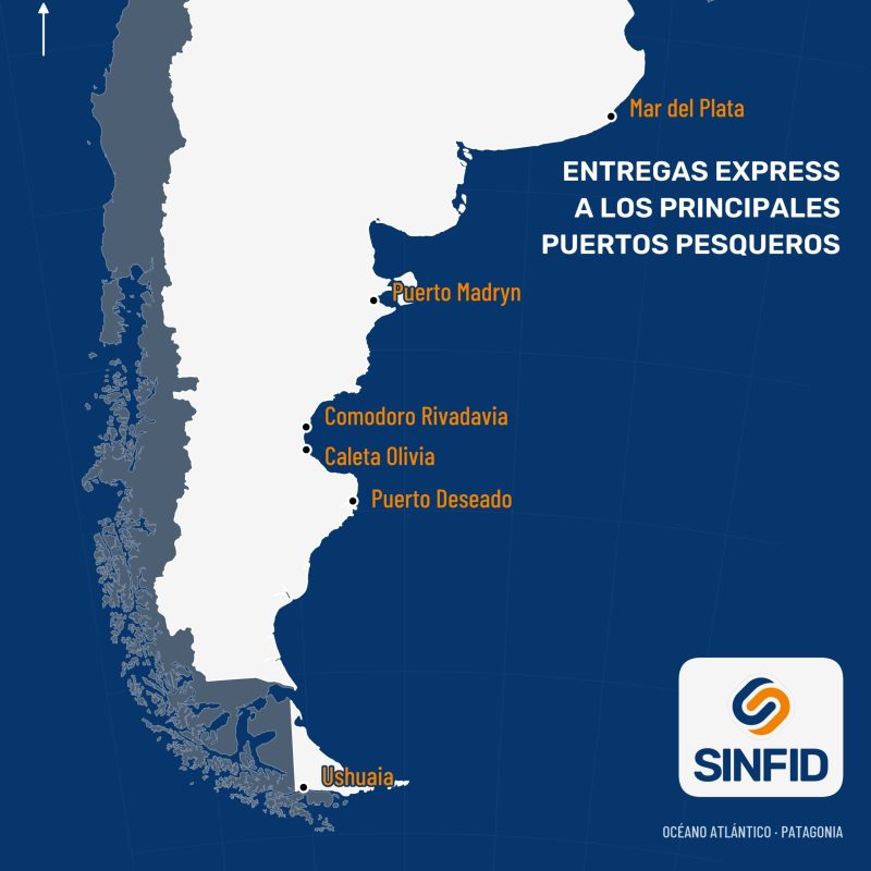 Mapa de Argentina con la cobertura de distribución de SINFID